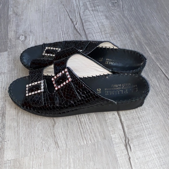 La Plume Patent Mules with some sparkle! Butter soft and hand crafted! - Picture 4 of 10